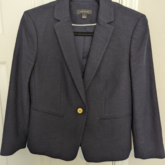 Ann Taylor, size 4, navy blue dress with matching jacket - Picture 3 of 6